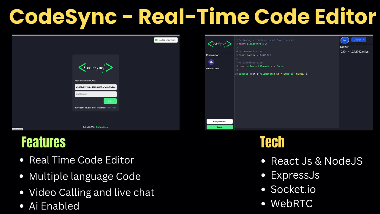 CodeSync real-time collaborative code editor preview